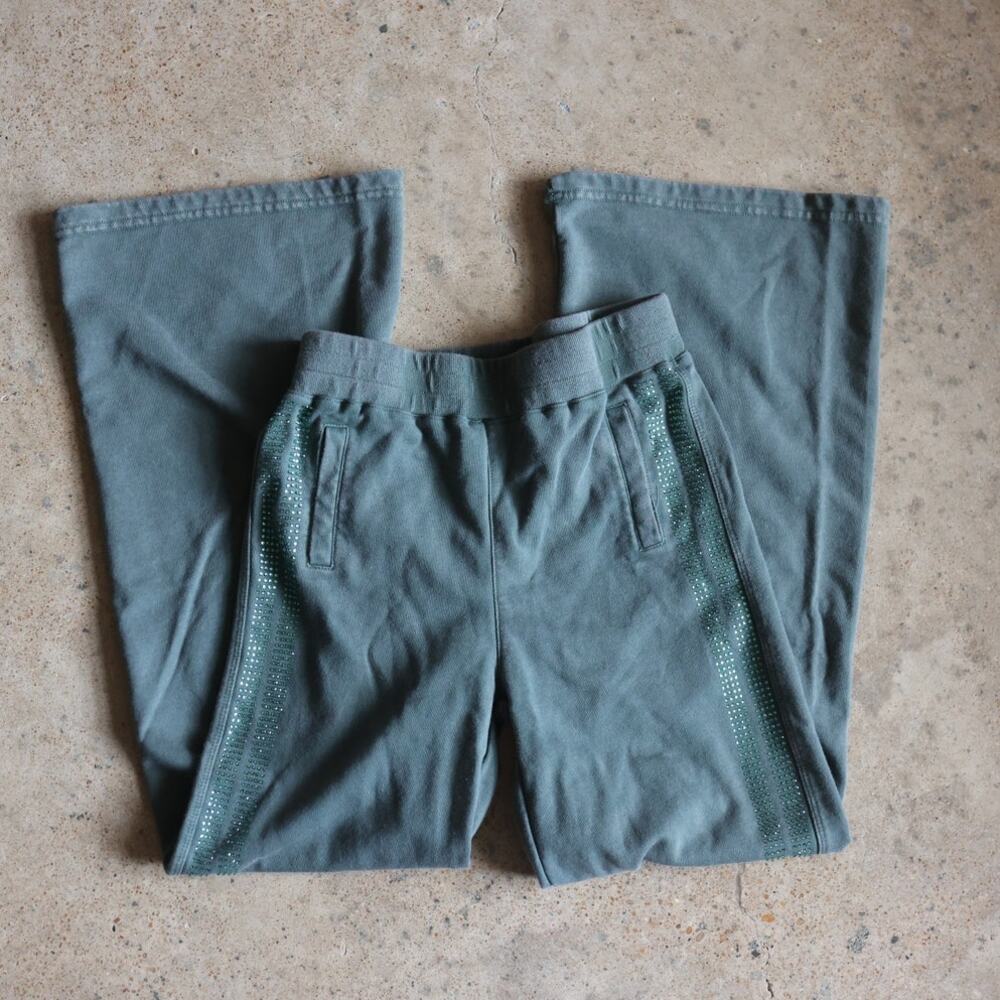 Rhinestone Green Side Stripe Lounge Pants XS Tractr